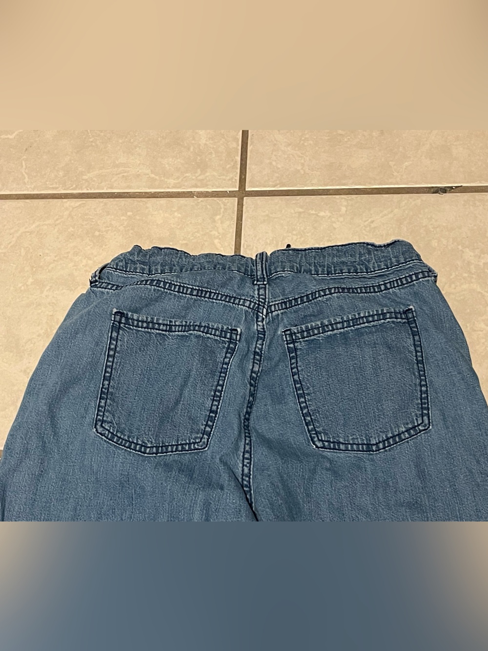 Old Navy Women’s Casual Relaxed‎ Fit Blue Drawcord Wide-Leg Jeans Size 4 - Picture 5 of 7